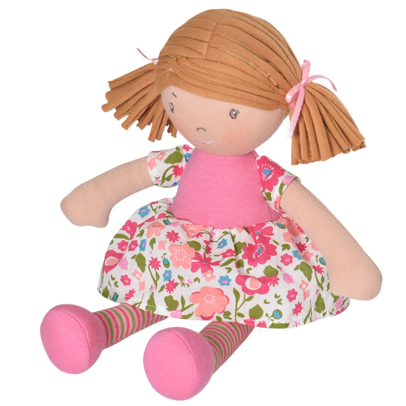 Lil'l Fran Light Brown Hair in Pink Floral Dress