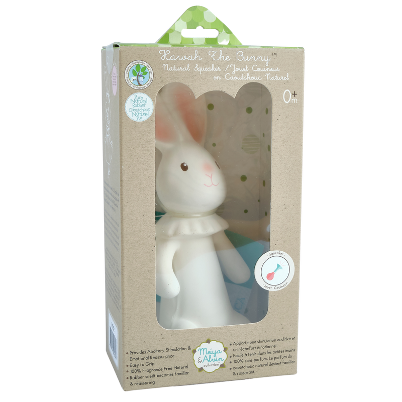 Havah the Bunny Organic Natural Rubber Squeaker Toy