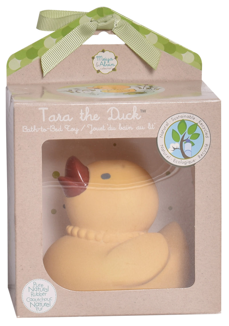 Tara the Duck - Organic Natural Rubber Teether, Rattle & Bath Toy