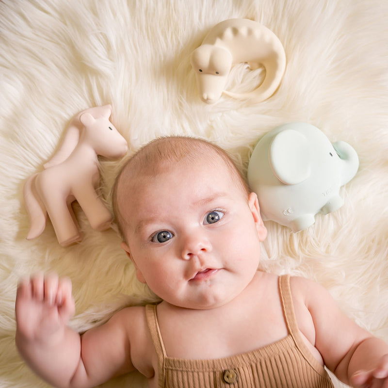 Marshmallow Soft Organic Natural Rubber Rattles, Bath Toys & Teethers