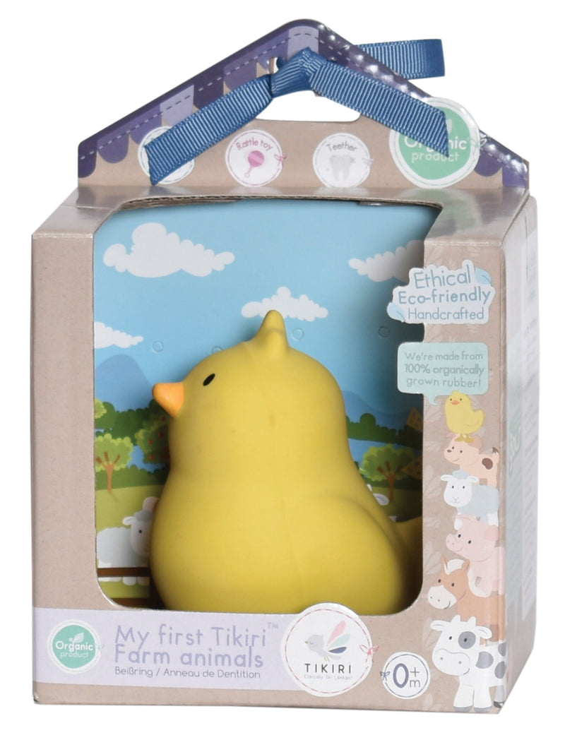 Chick Organic Natural Rubber Rattle, Teether & Bath Toy