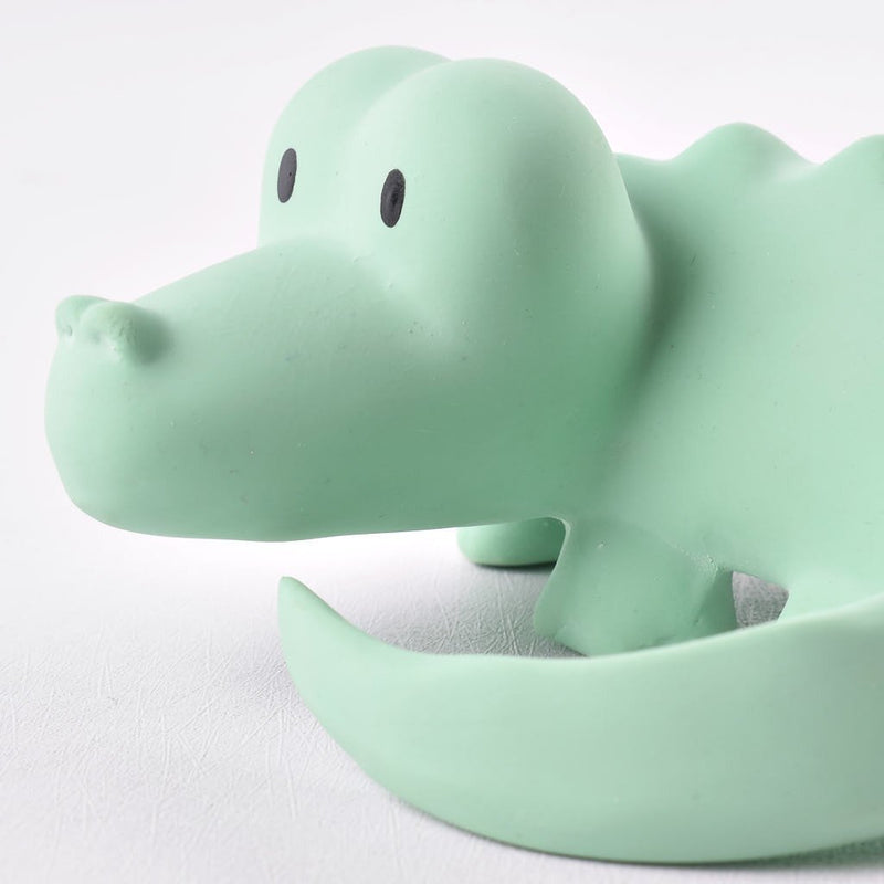 Crocodile Organic Natural Rubber Rattle, Teether & Bath Toy