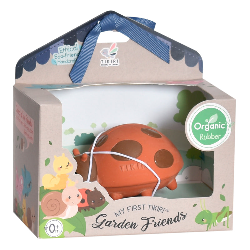 Ladybug Natural Rubber Teether, Rattle & Bath Toy
