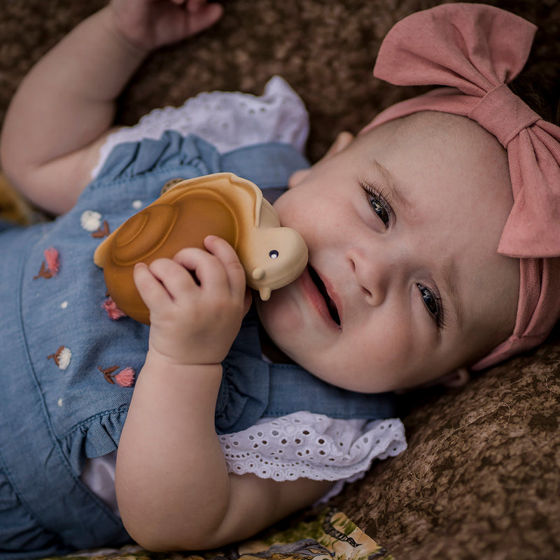 Snail Natural Rubber Teether, Rattle & Bath Toy