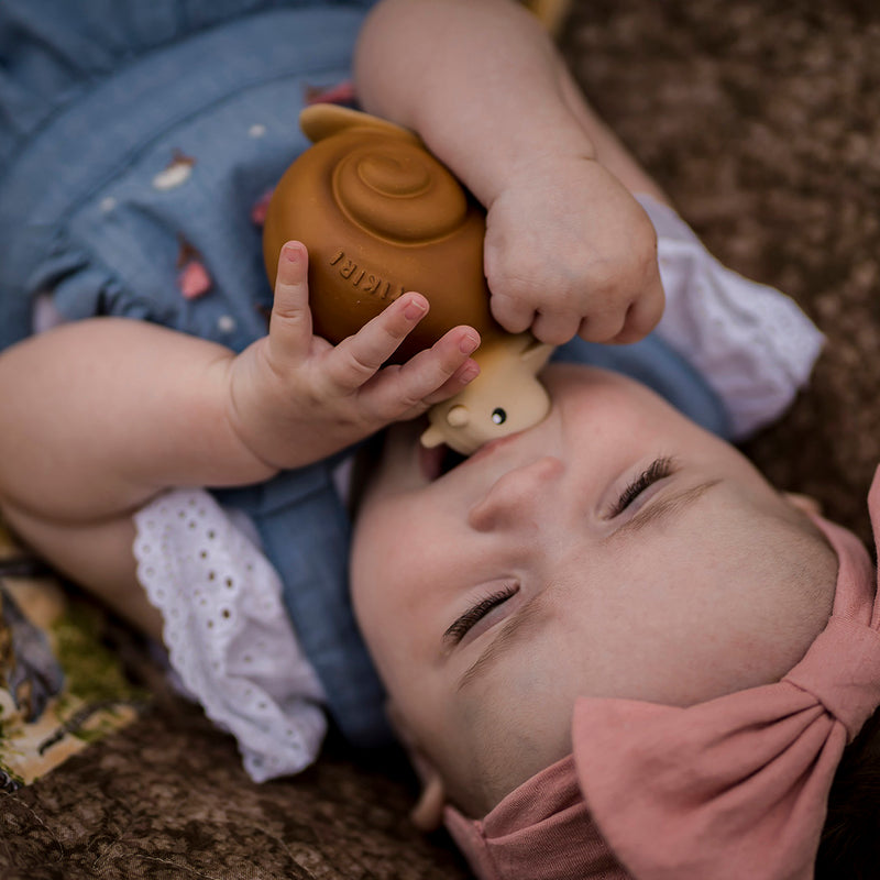 Snail Natural Rubber Teether, Rattle & Bath Toy