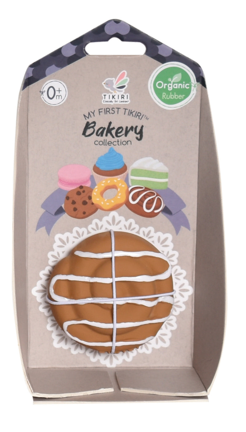 Danish Pastry Natural Rubber Teether, Rattle & Pretend Play