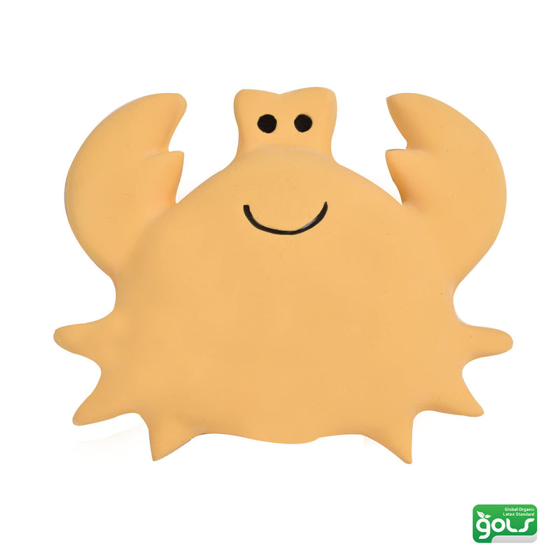Crab Organic Natural Rubber Rattle, Teether & Bath Toy