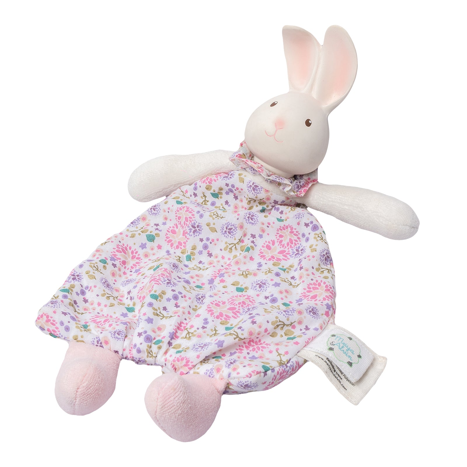Havah the Bunny Lovey with Organic Natural Rubber Head