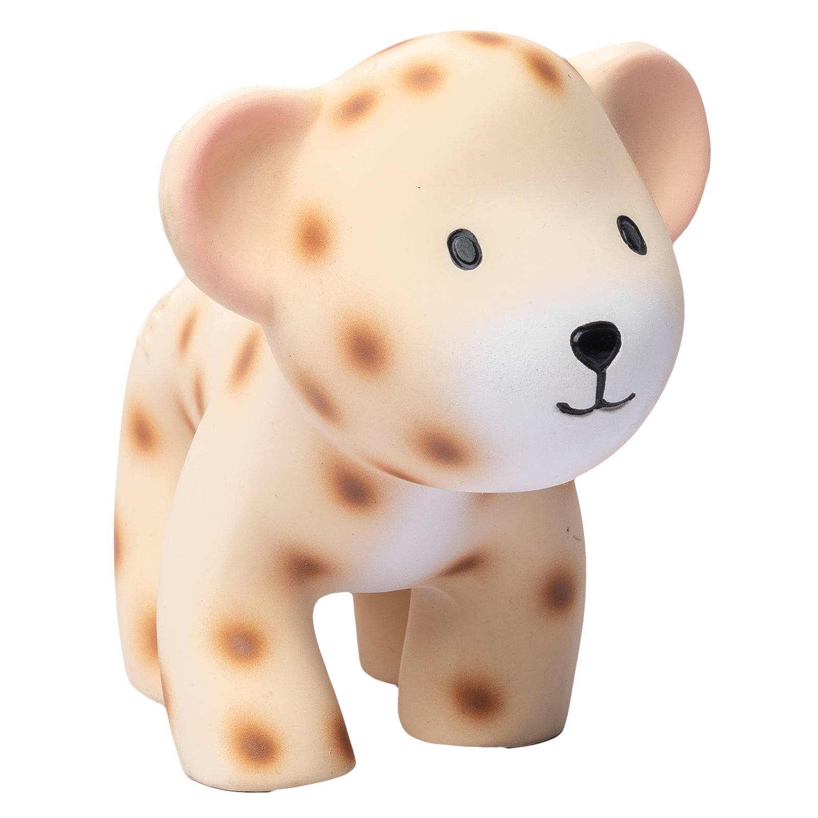 Leopard Organic Natural Rubber Rattle, Teether & Bath Toy