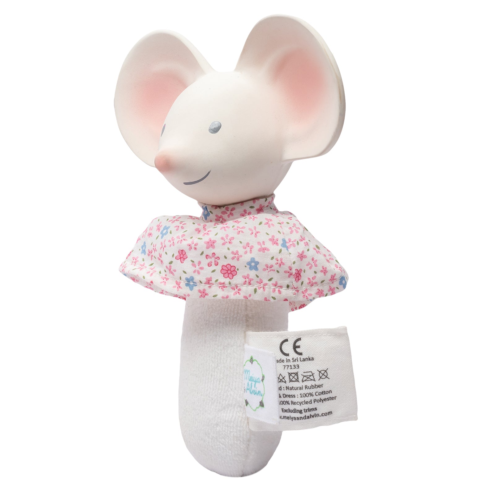 Meiya the Mouse Soft Squeaker Toy with Natural Rubber Head