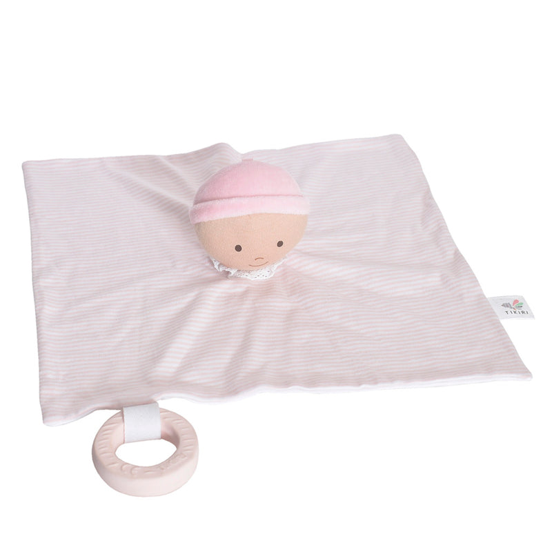Cherub Baby Comforter with Rubber Teether - Pink