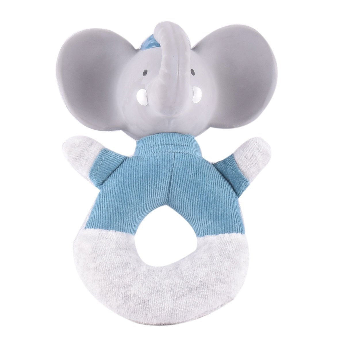 Alvin the Elephant Soft Rattle with Organic Natural Rubber Head