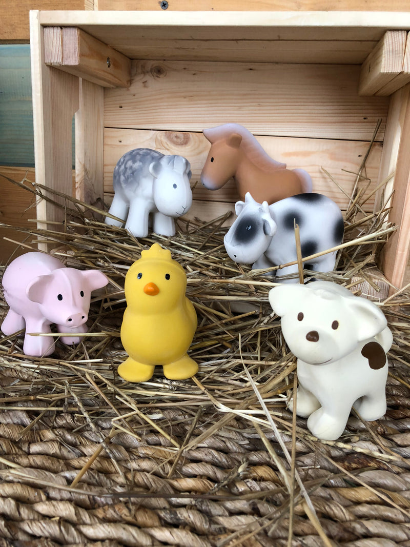 Cow Organic Natural Rubber Rattle, Teether & Bath Toy