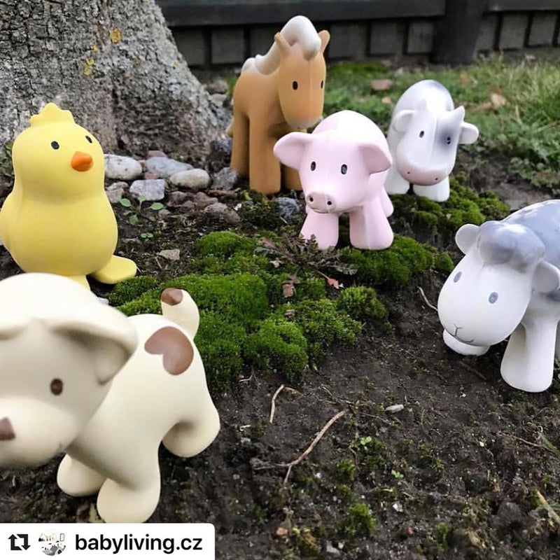 Cow Organic Natural Rubber Rattle, Teether & Bath Toy