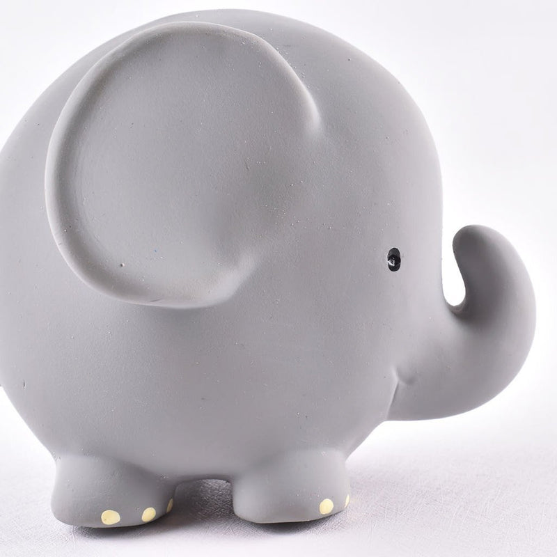 Elephant Organic Natural Rubber Rattle, Teether & Bath Toy