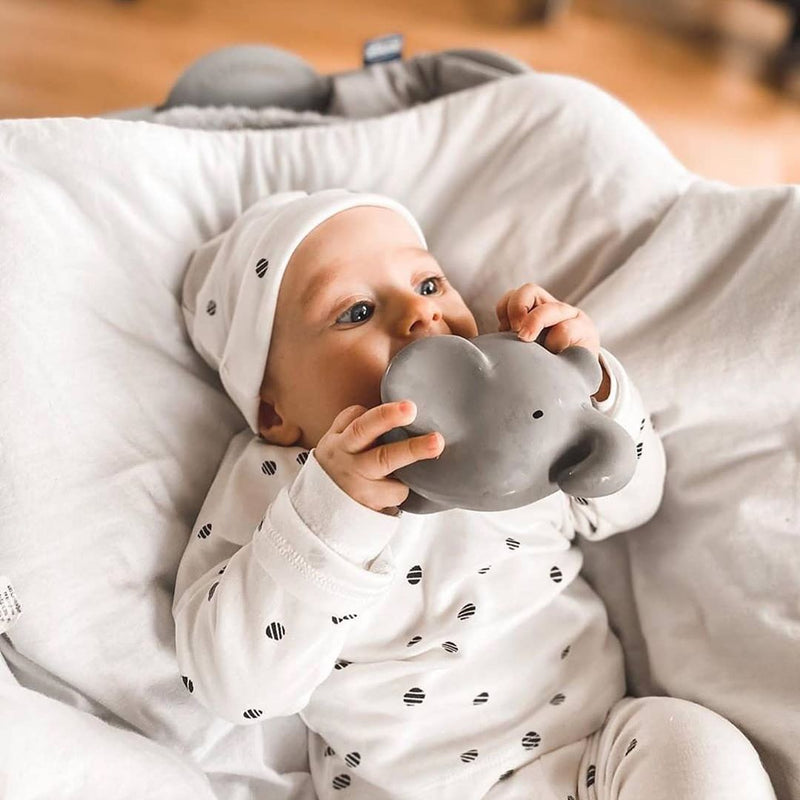 Elephant Organic Natural Rubber Rattle, Teether & Bath Toy