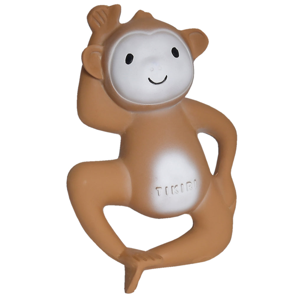 Monkey Organic Natural Rubber Rattle, Teether Bath Toy