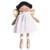 Aurora in White Organic Dress and Gold Wings