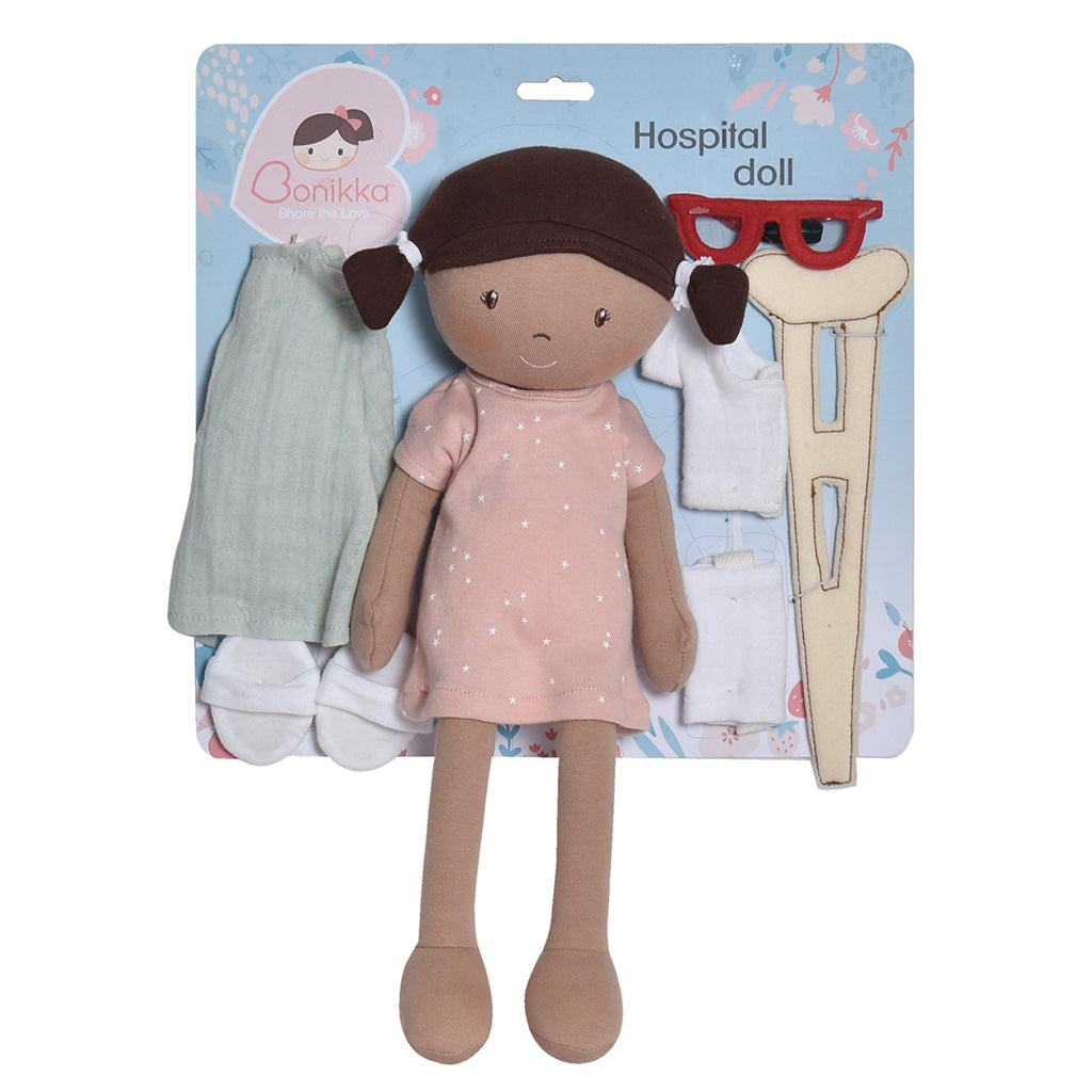 Poupée Bonikka Brook Andreu Toys - 39 Cm, Cheveux Bruns Tressés, Robe Rose, Lavable à La Main