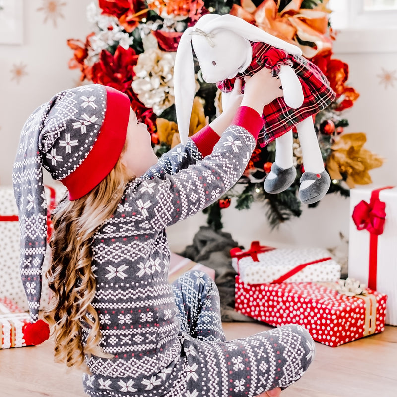Havah the Bunny in Holiday Plaid Outfit