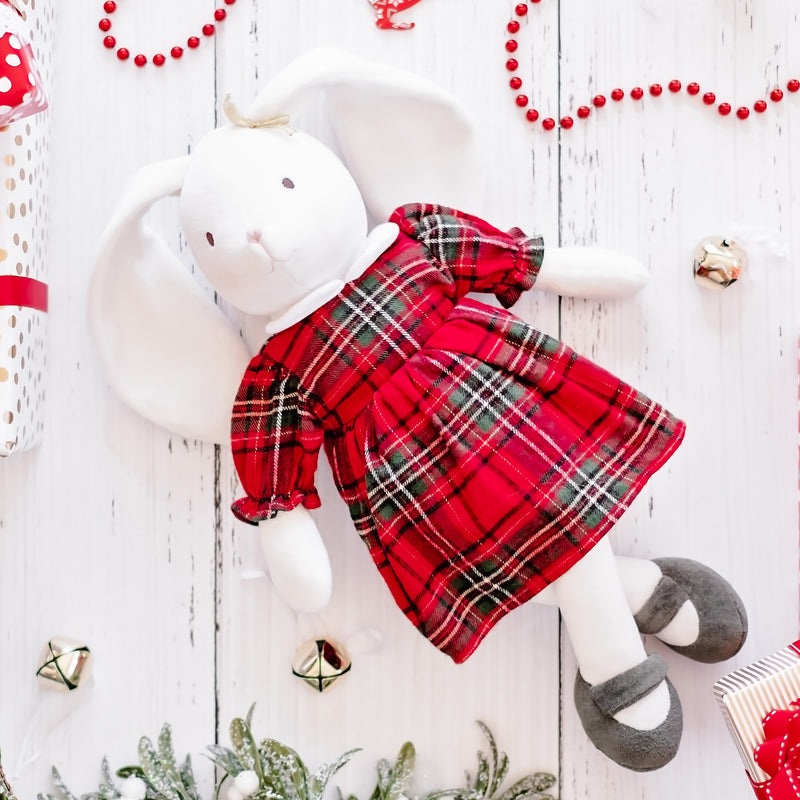 Havah the Bunny in Holiday Plaid Outfit