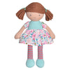 Katy Dark Brown Hair with Pink & Sea Green Dress