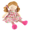 Fran Light Brown Hair with Dark Pink & Green Dress