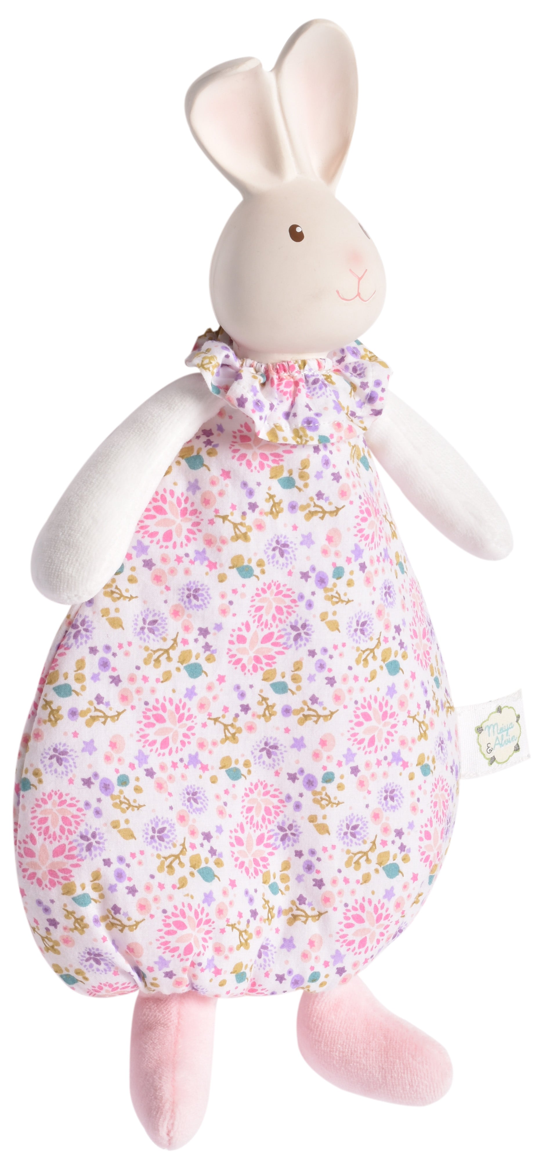 Havah the Bunny Lovey with Organic Natural Rubber Head