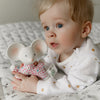 Meiya the Mouse Soft Rattle & Teether with Organic Natural Rubber Head