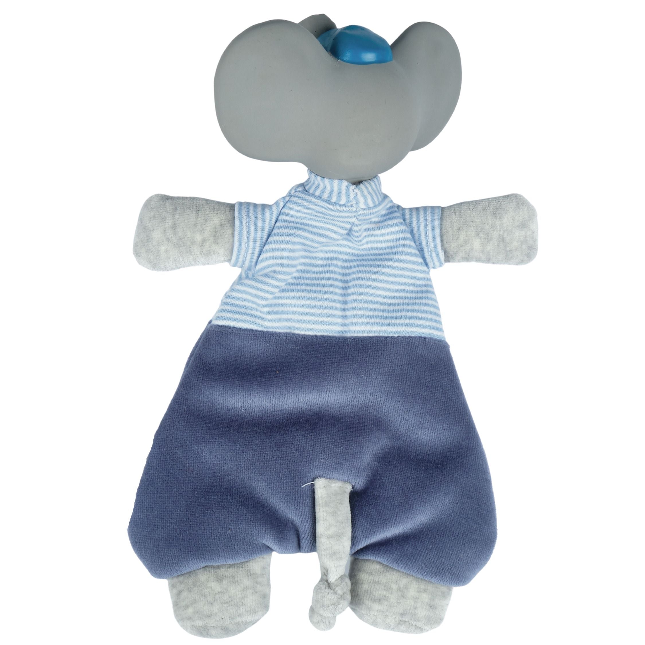 Alvin the Elephant Velour Lovey with Organic Natural Rubber Teether Head