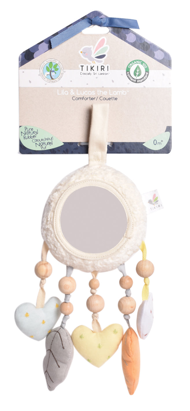 Bahbah the Lamb Mobile with Fabric Hearts