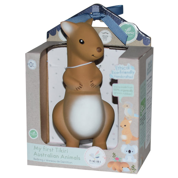 Kangaroo Natural Rubber Teether, Rattle & Bath Toy