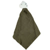 Zebra Comforter Cypress Green Muslin with Organic Natural Rubber Teether
