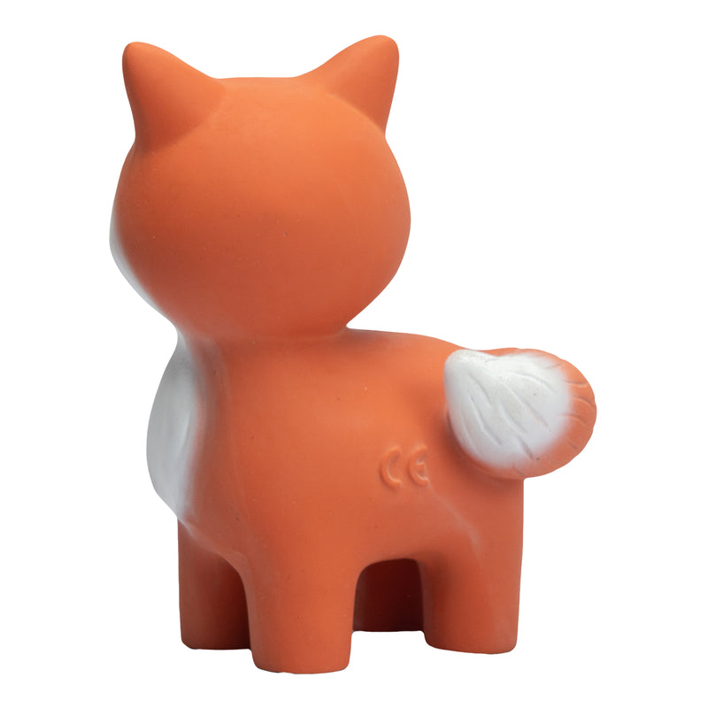 Fox Natural Rubber Teether, Rattle & Bath Toy
