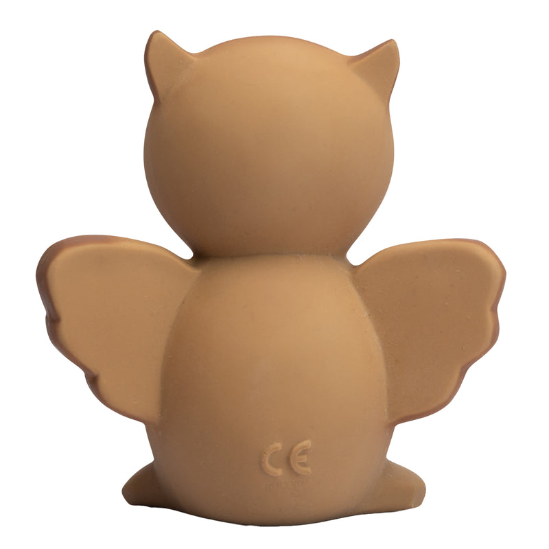 Owl Natural Rubber Teether, Rattle & Bath Toy