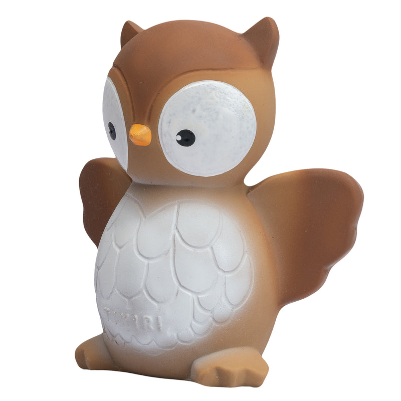 Owl Natural Rubber Teether, Rattle & Bath Toy
