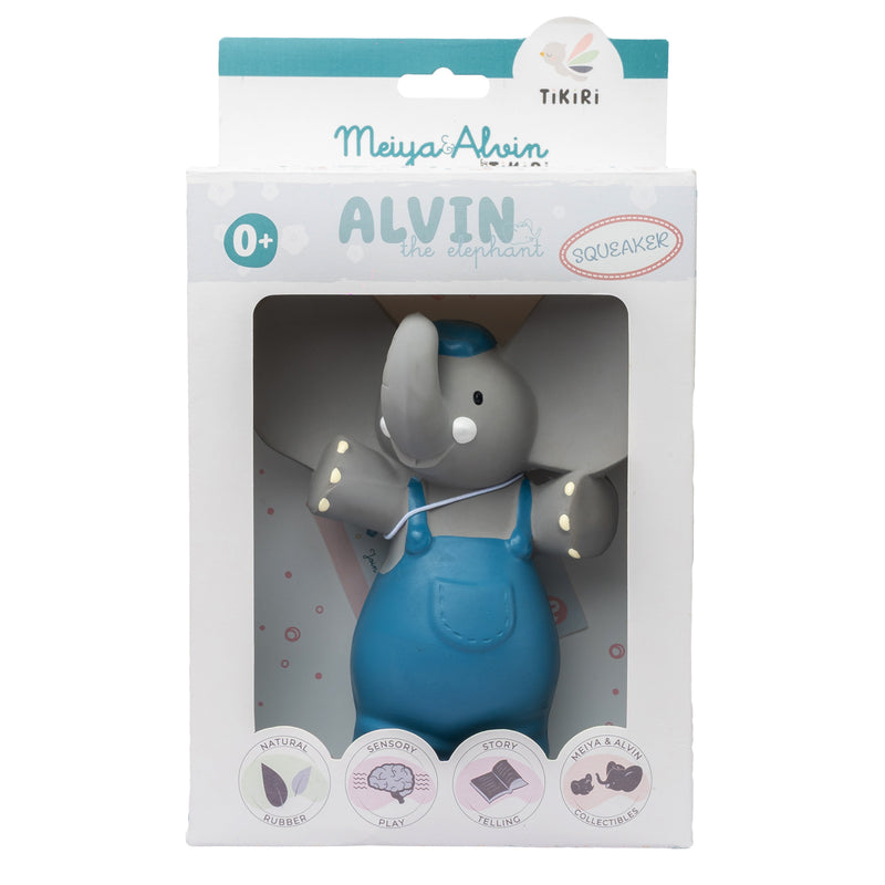 Alvin the Elephant All Organic Natural Rubber Squeaker Toy