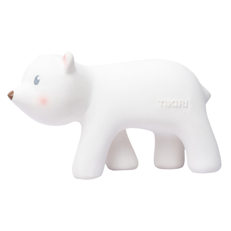 Arctic Polar Bear Organic Natural Rubber Teether, Rattle & Bath Toy