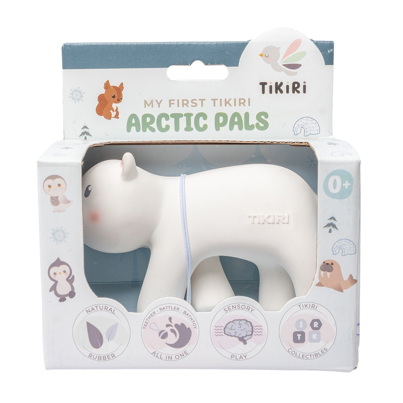 Arctic Polar Bear Organic Natural Rubber Teether, Rattle & Bath Toy