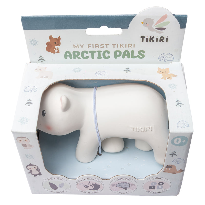 Arctic Polar Bear Organic Natural Rubber Teether, Rattle & Bath Toy