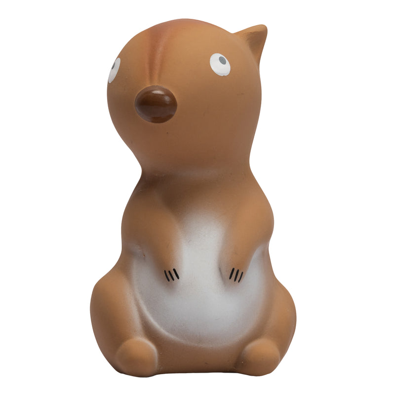 Arctic Squirrel Organic Natural  Rubber Teether, Rattle & Bath Toy