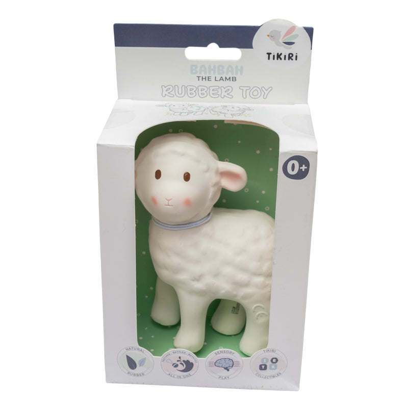 Bahbah the Lamb Organic Natural Rubber Teether, Rattle & Bath Toy