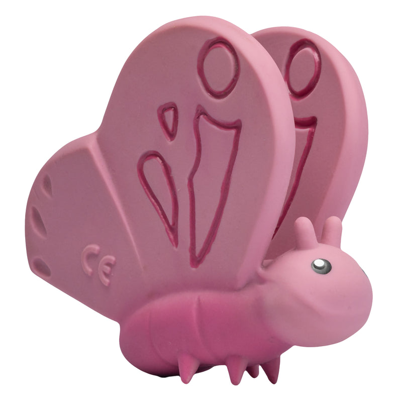 Butterfly Natural Rubber Teether, Rattle & Bath Toy