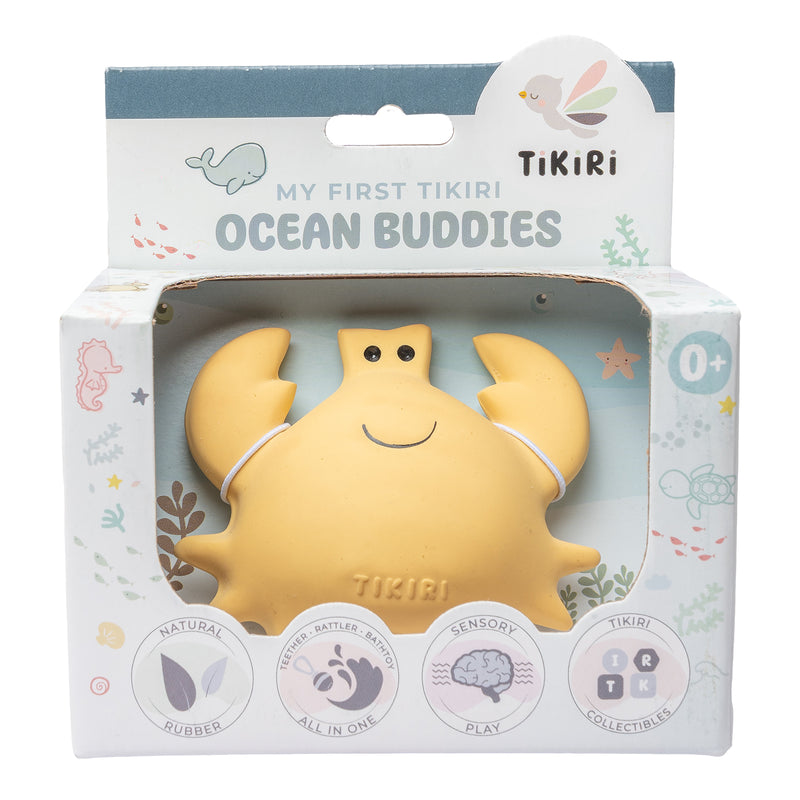 Crab Organic Natural Rubber Rattle, Teether & Bath Toy