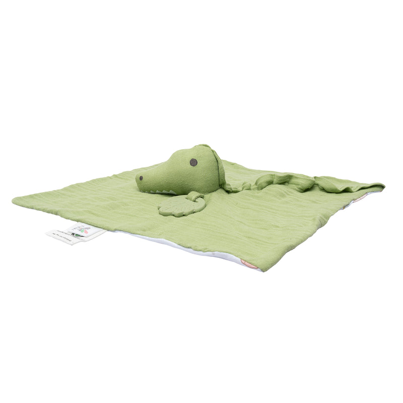 Crocodile Comforter with Rubber Teether