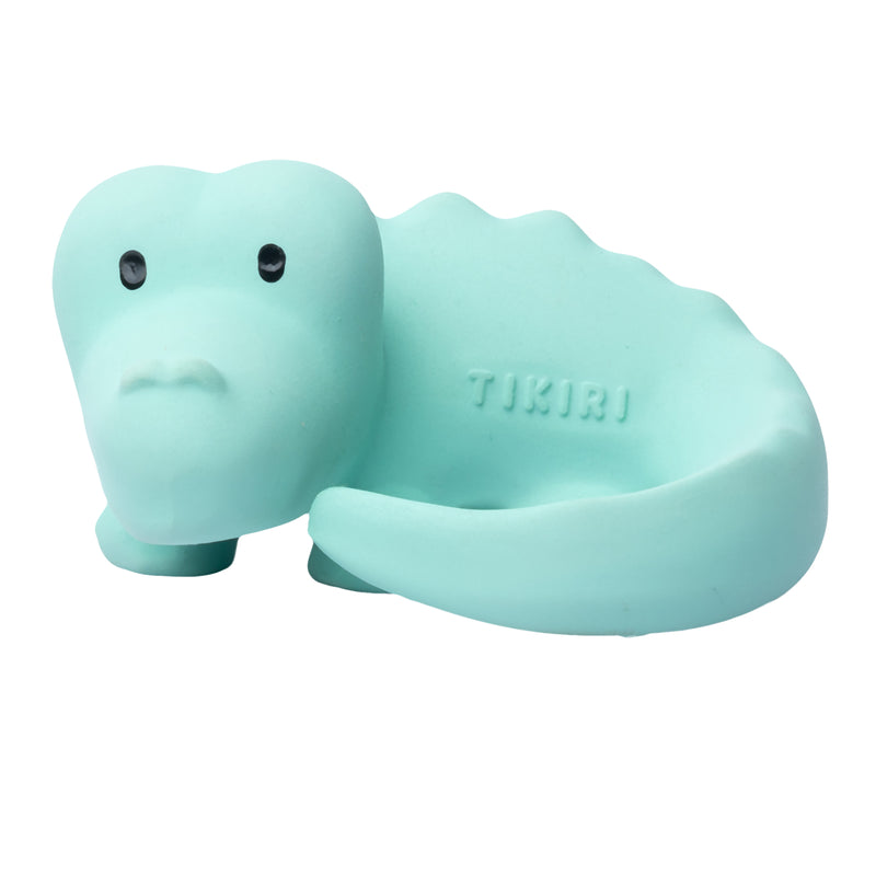 Crocodile Organic Natural Rubber Rattle, Teether & Bath Toy