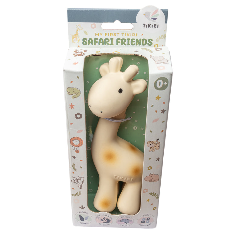 Giraffe Organic Natural Rubber Rattle, Teether & Bath Toy