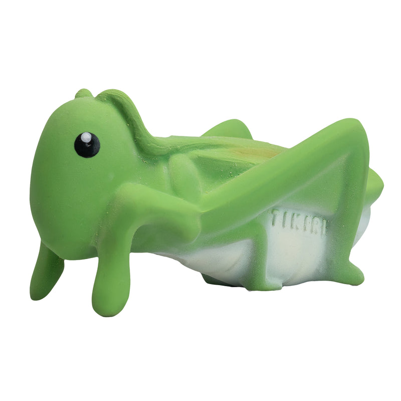 Grasshopper Natural Rubber Teether, Rattle & Bath Toy