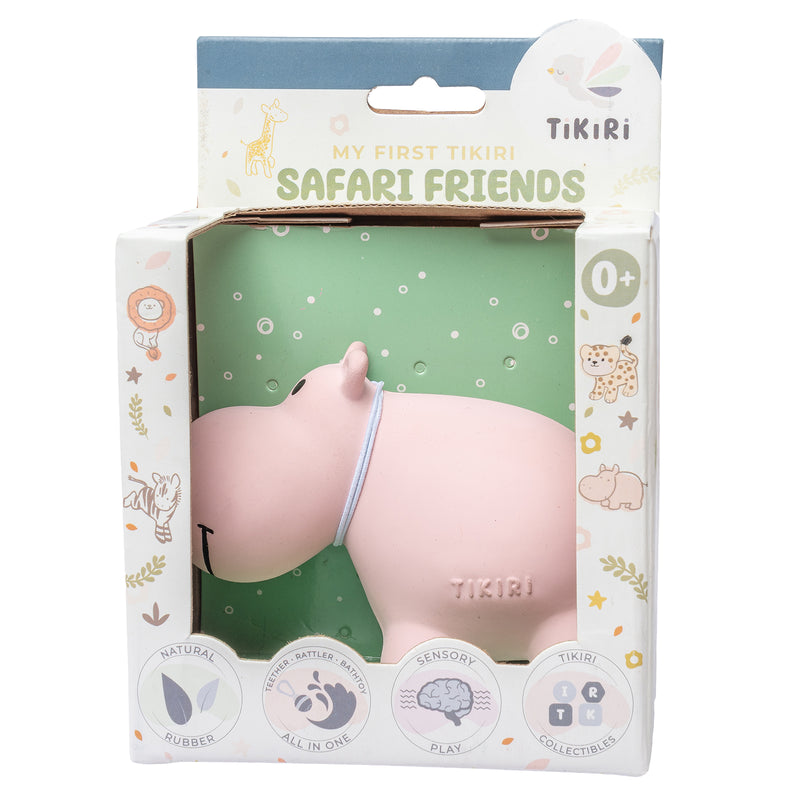 Hippo Organic Natural Rubber Rattle, Teether & Bath Toy