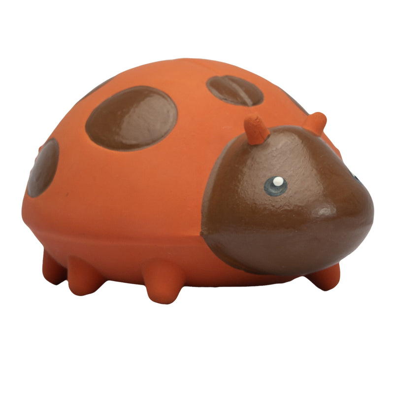 Ladybug Natural Rubber Teether, Rattle & Bath Toy